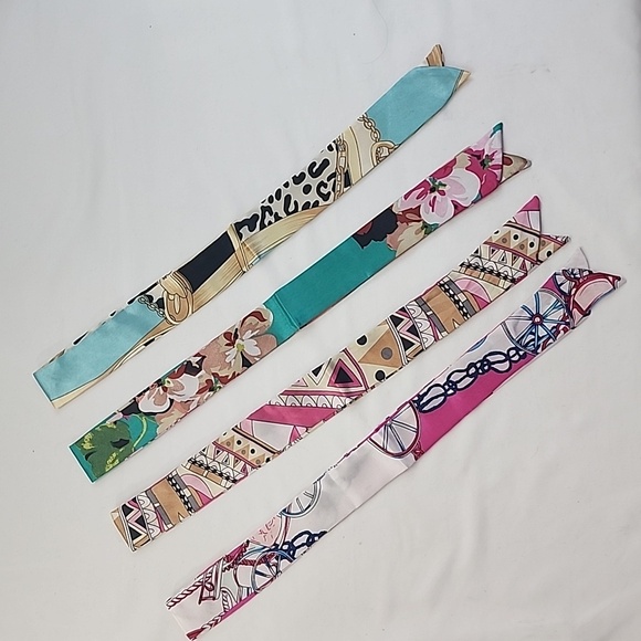 NWOT Silky Fashion Set of 4 Twilly Scarf Bandeaus - Picture 1 of 4